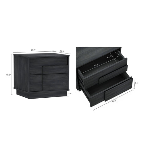 Horizon Nightstand in Charcoal Grey by Manhattan Comfort at Eve Furniture