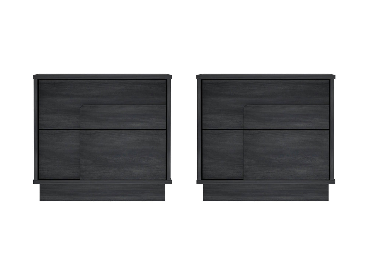 Horizon Nightstand in Charcoal Grey (set of 2) by Manhattan Comfort at Eve Furniture