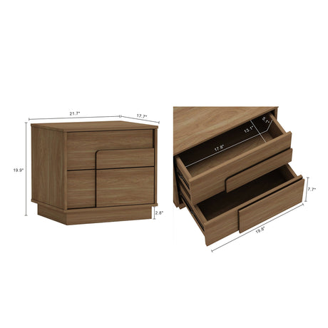 Horizon Nightstand in Maple by Manhattan Comfort at Eve Furniture