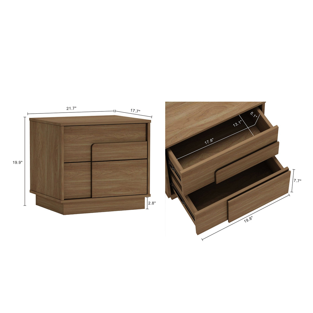 Horizon Nightstand in Maple by Manhattan Comfort at Eve Furniture