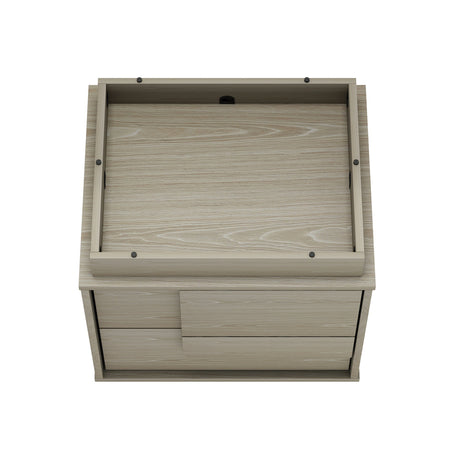 Horizon Nightstand in Whitewashed Oak by Manhattan Comfort at Eve Furniture