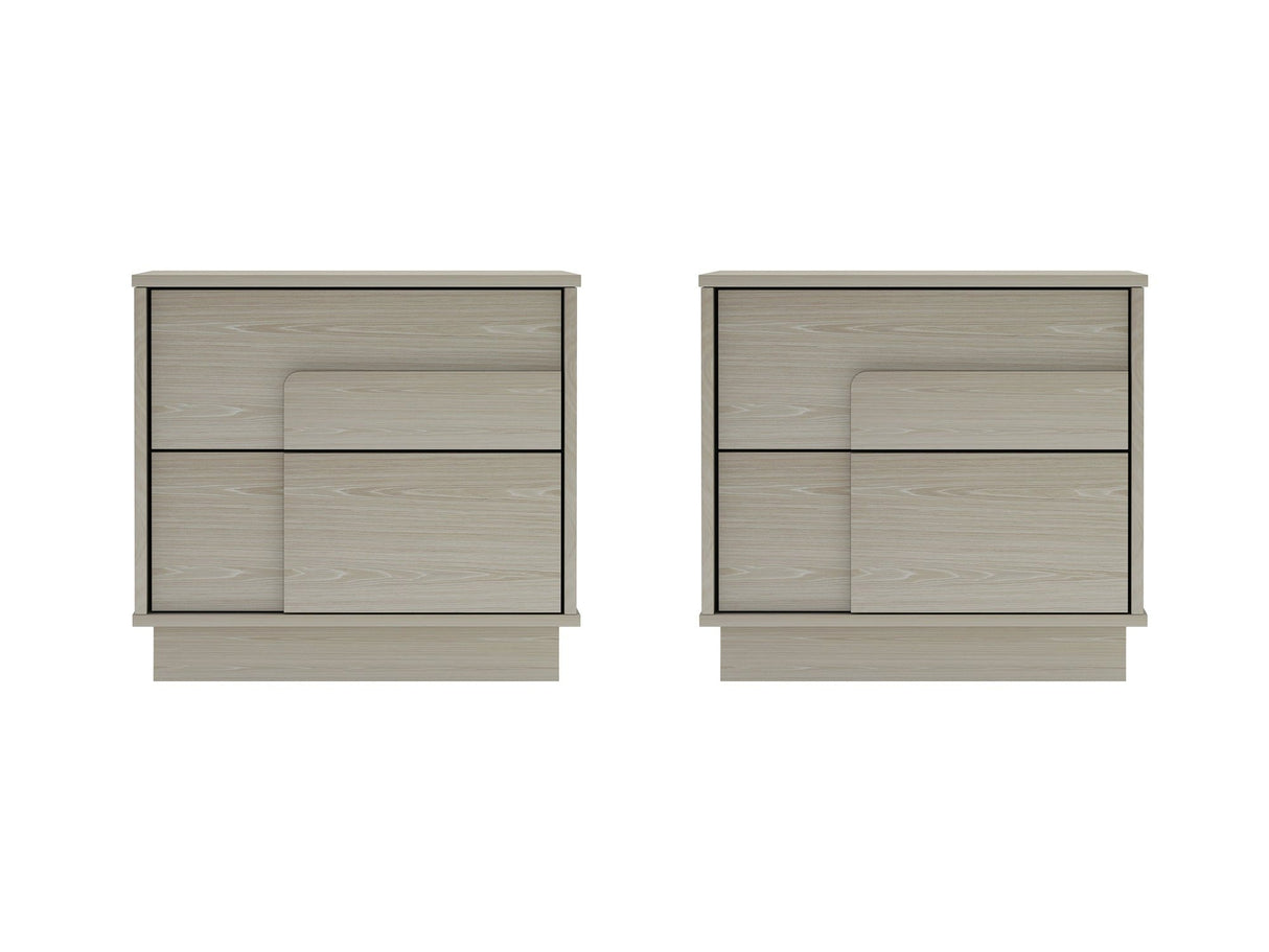 Horizon Nightstand in Whitewashed Oak (set of 2) by Manhattan Comfort at Eve Furniture