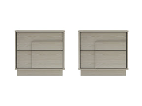 Horizon Nightstand in Whitewashed Oak (set of 2) by Manhattan Comfort at Eve Furniture