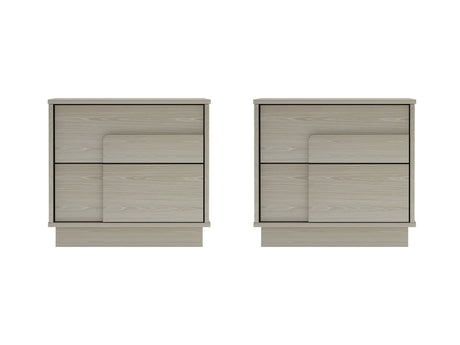 Horizon Nightstand in Whitewashed Oak (set of 2) by Manhattan Comfort at Eve Furniture