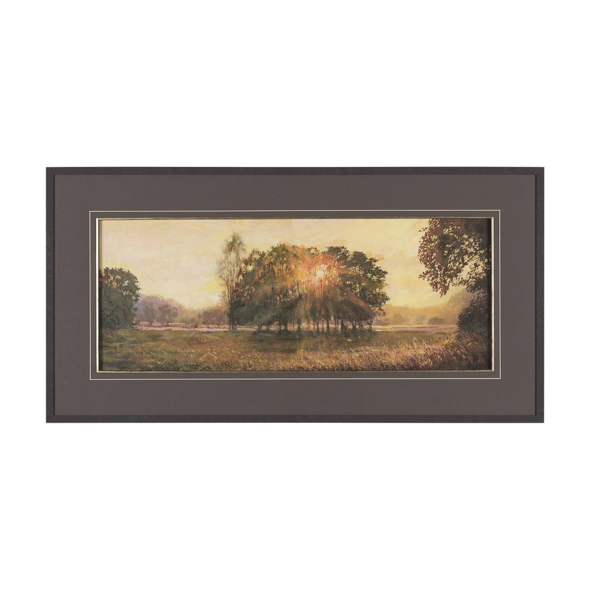 Horizon's Glow by Mercana Studio Hand-Embellished Textured Framed Artwork Matted under Glass by Mercana at Eve Furniture
