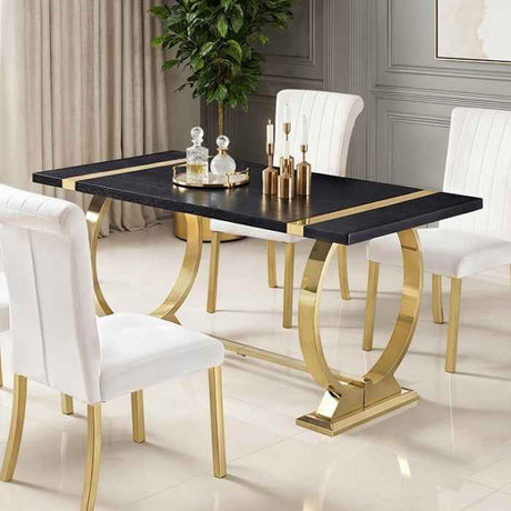 Horley Gold/Black 5-Piece Dining Room Set by Furniture of America at Eve Furniture