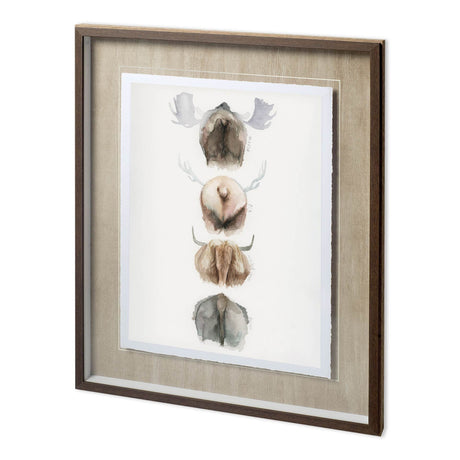 Horn & Tail Study I by Mercana Studio Hand Embelished Textured Framed Art Print Matted under Glass by Mercana at Eve Furniture