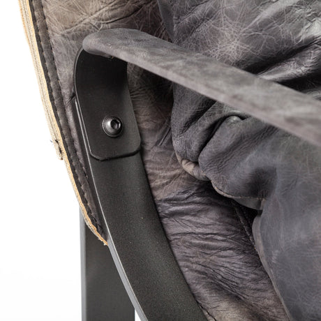 Hornet II Black Leather Body Metal Frame Accent Chair by Mercana at Eve Furniture