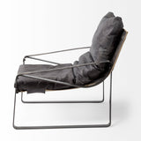 Hornet II Black Leather Body Metal Frame Accent Chair by Mercana at Eve Furniture