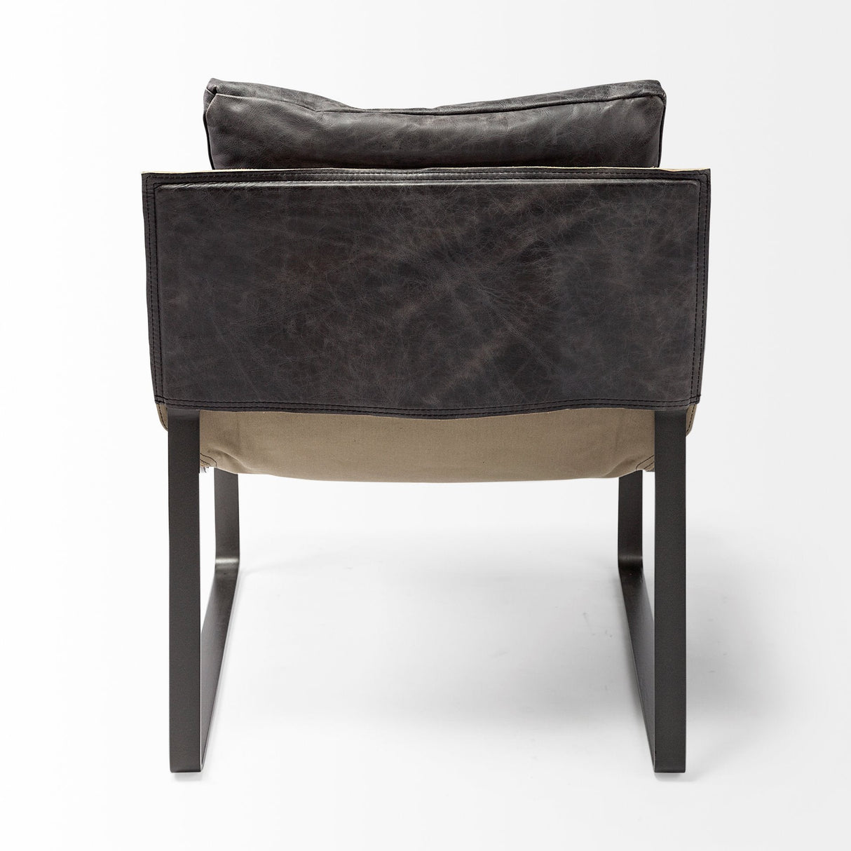 Hornet II Black Leather Body Metal Frame Accent Chair by Mercana at Eve Furniture
