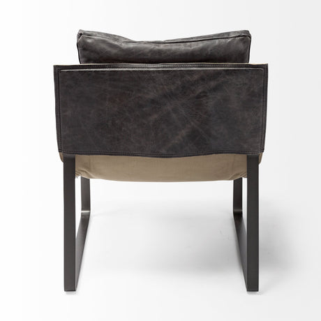 Hornet II Black Leather Body Metal Frame Accent Chair by Mercana at Eve Furniture