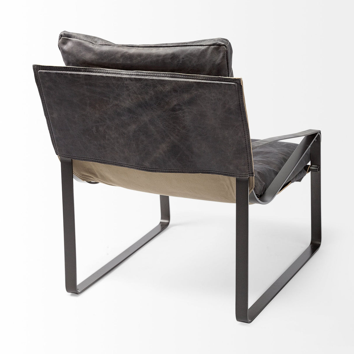 Hornet II Black Leather Body Metal Frame Accent Chair by Mercana at Eve Furniture