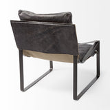 Hornet II Black Leather Body Metal Frame Accent Chair by Mercana at Eve Furniture