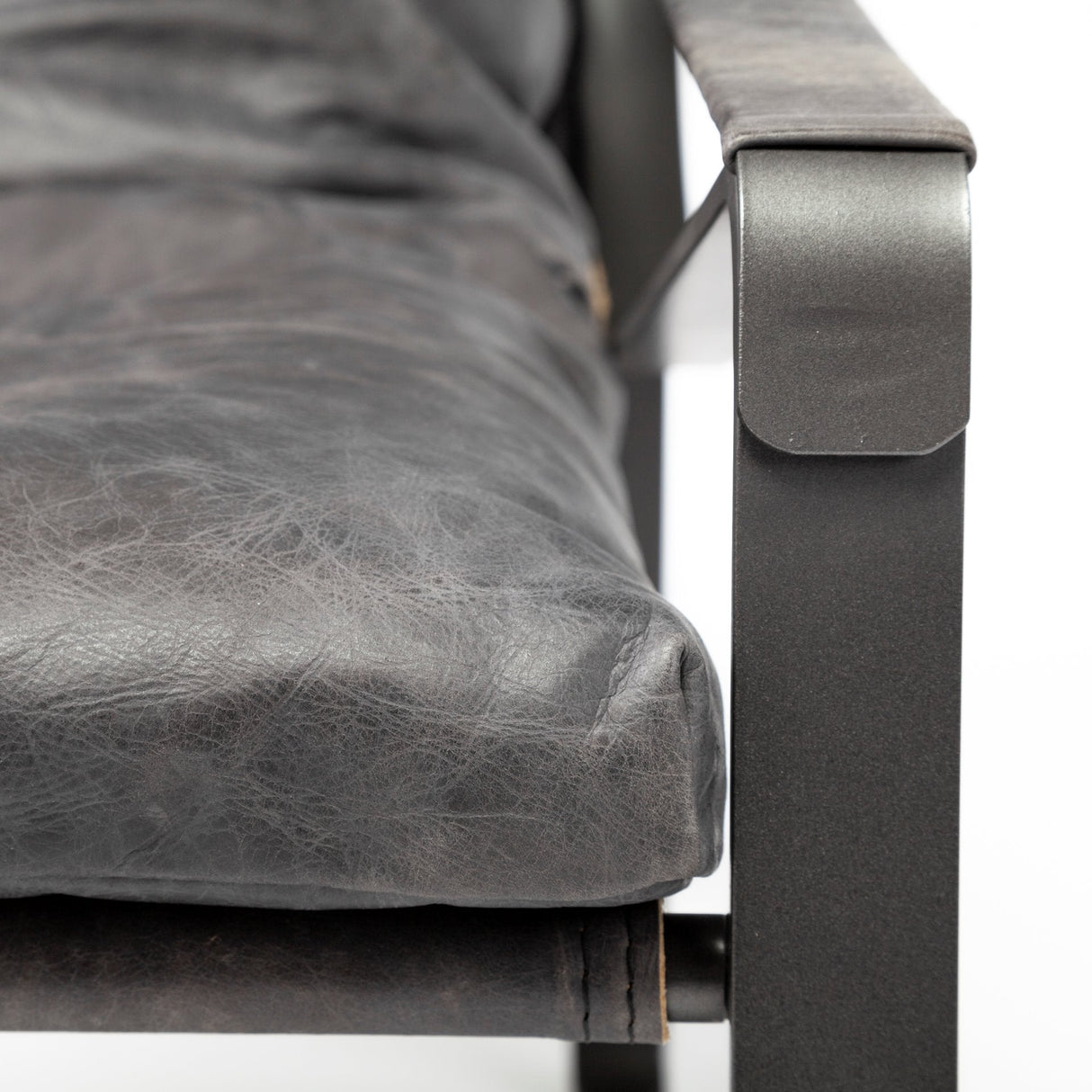 Hornet II Black Leather Body Metal Frame Accent Chair by Mercana at Eve Furniture