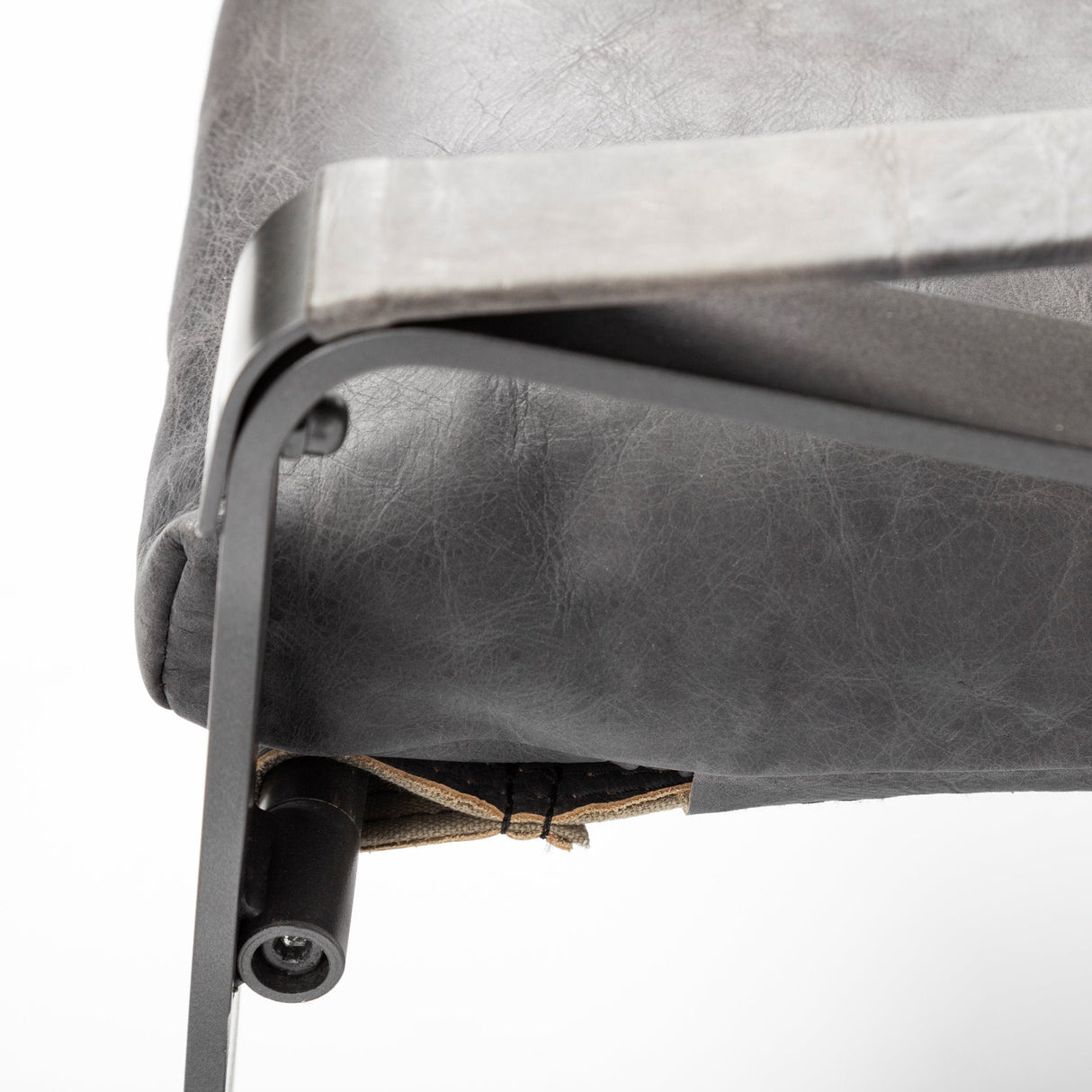 Hornet II Black Leather Body Metal Frame Accent Chair by Mercana at Eve Furniture