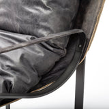 Hornet II Black Leather Body Metal Frame Accent Chair by Mercana at Eve Furniture