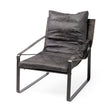 Hornet II Black Leather Body Metal Frame Accent Chair by Mercana at Eve Furniture