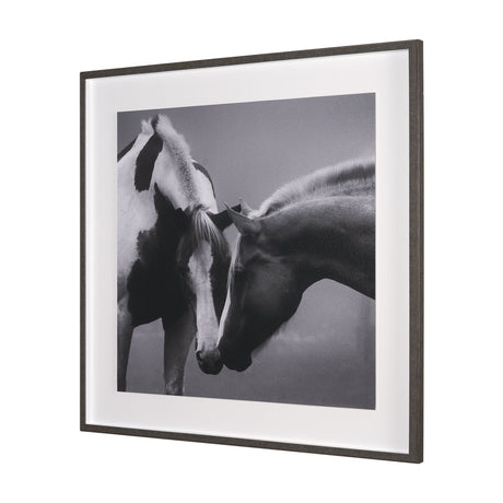 Horse Harmony - Caress by Laura Warren a Hand Embellished Framed Photo Art Print Matted under Glass by Mercana at Eve Furniture