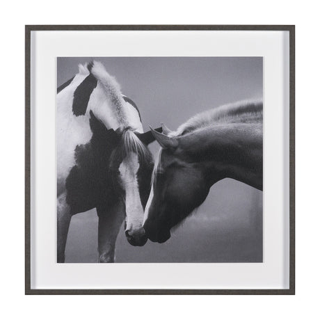 Horse Harmony - Caress by Laura Warren a Hand Embellished Framed Photo Art Print Matted under Glass by Mercana at Eve Furniture