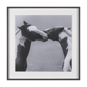 Horse Harmony - Nuzzle by Laura Warren a Hand Embellished Framed Photo Art Print Matted under Glass by Mercana at Eve Furniture