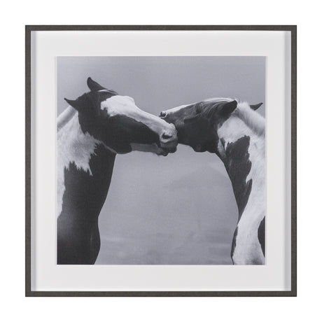 Horse Harmony - Nuzzle by Laura Warren a Hand Embellished Framed Photo Art Print Matted under Glass by Mercana at Eve Furniture