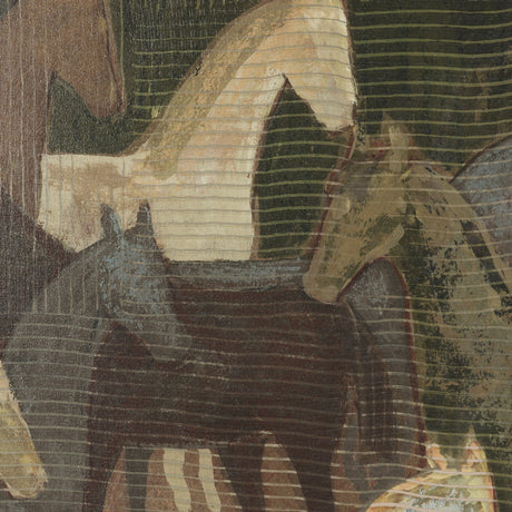 Horse Herd by Mercana Studio Hand-Embellished Textured Framed Artwork Matted under Glass by Mercana at Eve Furniture