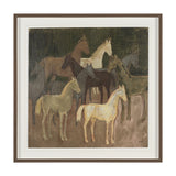 Horse Herd by Mercana Studio Hand-Embellished Textured Framed Artwork Matted under Glass by Mercana at Eve Furniture