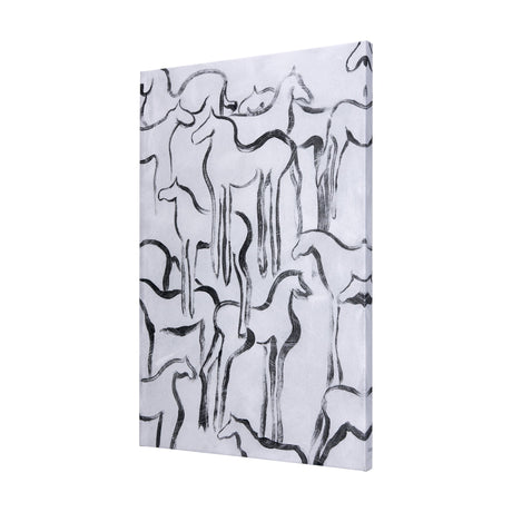 Horse Herd I by Mercana Studio a Hand Embellished Textured Canvas by Mercana at Eve Furniture