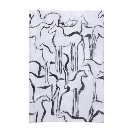 Horse Herd I by Mercana Studio a Hand Embellished Textured Canvas by Mercana at Eve Furniture