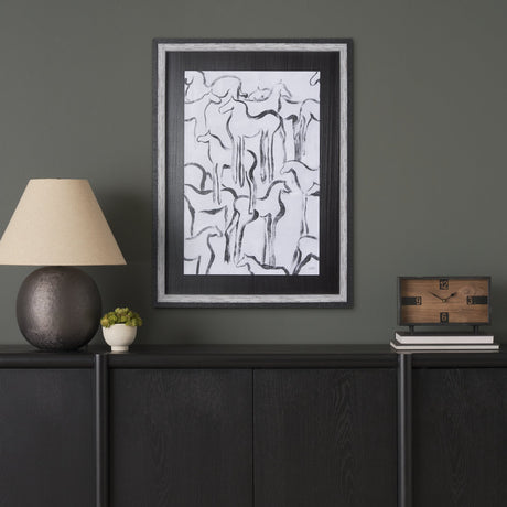 Horse Herd I by Mercana Studio a Hand Embellished Textured Framed Art Print by Mercana at Eve Furniture