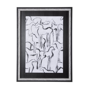 Horse Herd I by Mercana Studio a Hand Embellished Textured Framed Art Print by Mercana at Eve Furniture