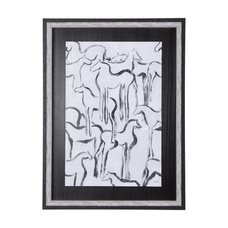 Horse Herd I by Mercana Studio a Hand Embellished Textured Framed Art Print by Mercana at Eve Furniture