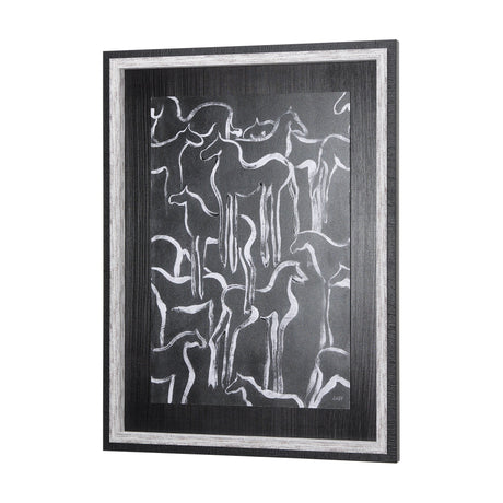 Horse Herd II by Mercana Studio a Hand Embellished Textured Framed Art Print by Mercana at Eve Furniture