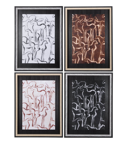 Horse Herd II by Mercana Studio a Hand Embellished Textured Framed Art Print by Mercana at Eve Furniture