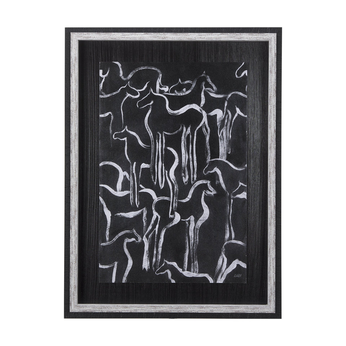 Horse Herd II by Mercana Studio a Hand Embellished Textured Framed Art Print by Mercana at Eve Furniture
