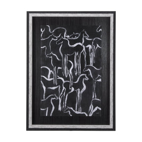 Horse Herd II by Mercana Studio a Hand Embellished Textured Framed Art Print by Mercana at Eve Furniture