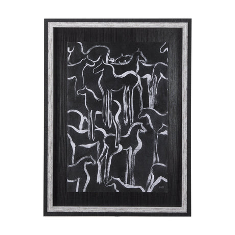 Horse Herd II by Mercana Studio a Hand Embellished Textured Framed Art Print by Mercana at Eve Furniture