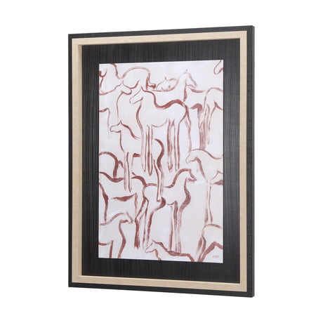 Horse Herd III by Mercana Studio a Hand Embellished Textured Framed Art Print by Mercana at Eve Furniture