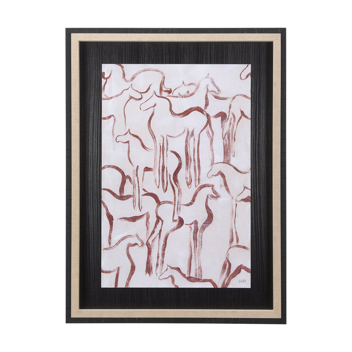 Horse Herd III by Mercana Studio a Hand Embellished Textured Framed Art Print by Mercana at Eve Furniture