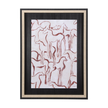 Horse Herd III by Mercana Studio a Hand Embellished Textured Framed Art Print by Mercana at Eve Furniture