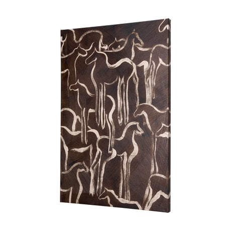 Horse Herd IV by Mercana Studio a Hand Embellished Textured Canvas by Mercana at Eve Furniture