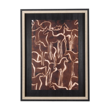 Horse Herd IV by Mercana Studio a Hand Embellished Textured Framed Art Print by Mercana at Eve Furniture