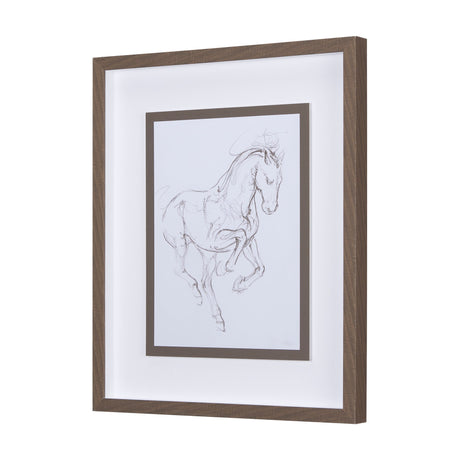 Horse I by Mercana Studio a Hand Embellished Textured Framed Art Print Matted under Glass by Mercana at Eve Furniture