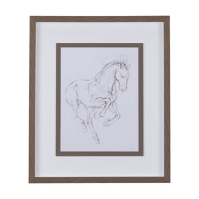 Horse I by Mercana Studio a Hand Embellished Textured Framed Art Print Matted under Glass by Mercana at Eve Furniture