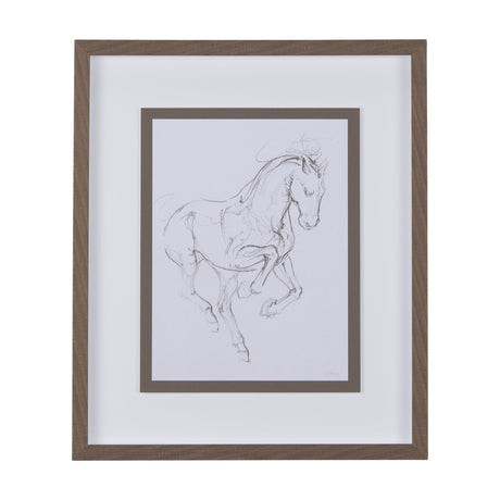 Horse I by Mercana Studio a Hand Embellished Textured Framed Art Print Matted under Glass by Mercana at Eve Furniture