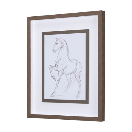Horse II by Mercana Studio a Hand Embellished Textured Framed Art Print Matted under Glass by Mercana at Eve Furniture