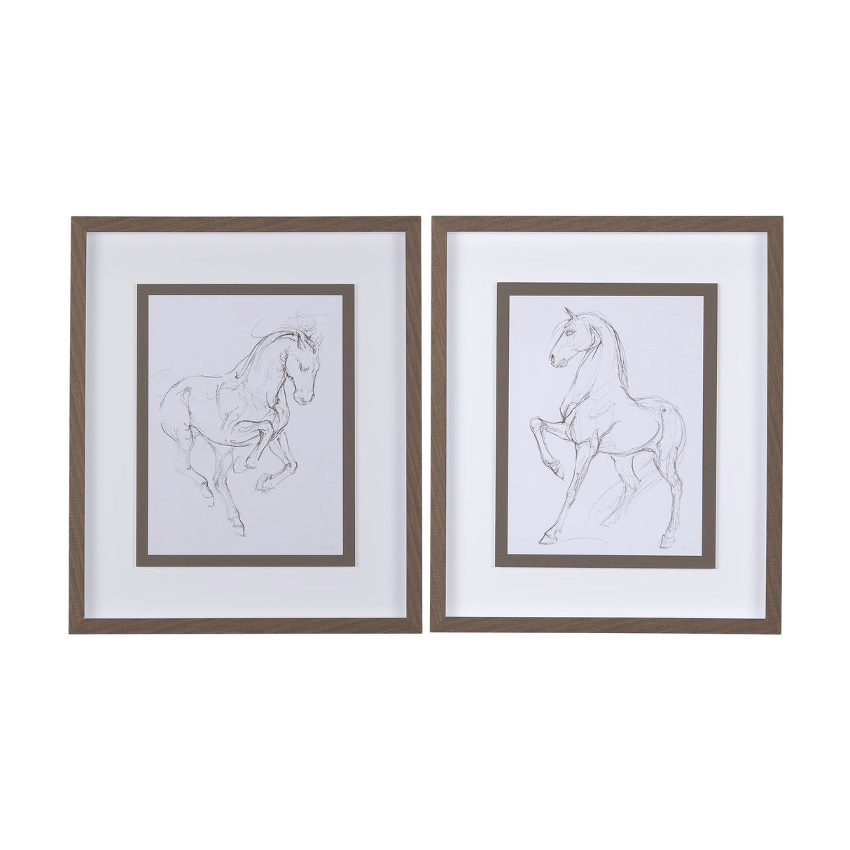 Horse II by Mercana Studio a Hand Embellished Textured Framed Art Print Matted under Glass by Mercana at Eve Furniture