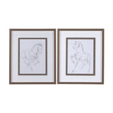 Horse II by Mercana Studio a Hand Embellished Textured Framed Art Print Matted under Glass by Mercana at Eve Furniture