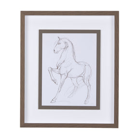 Horse II by Mercana Studio a Hand Embellished Textured Framed Art Print Matted under Glass by Mercana at Eve Furniture