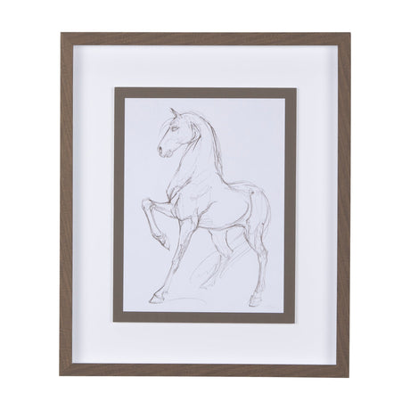 Horse II by Mercana Studio a Hand Embellished Textured Framed Art Print Matted under Glass by Mercana at Eve Furniture